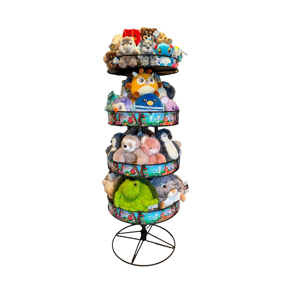 Image Rotating Floor Display for Plush Toys - 4 Baskets (empty)